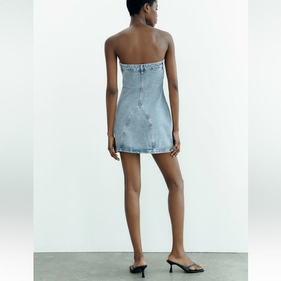 Zara TRF strapless denim dress - Picture 13 of 16